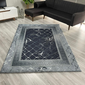 Şahmeran Siyah Halı Örtüsü