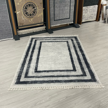 Çestir Gri Model Bambu Lüks Halı