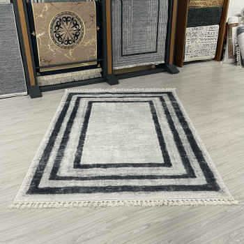 Çestir Gri Model Bambu Lüks Halı