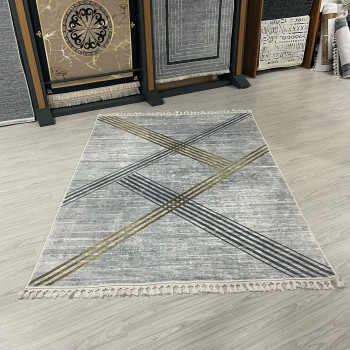 Yaldız Gri Model Bambu Lüks Halı