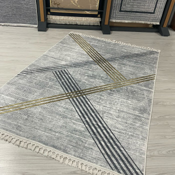 Yaldız Gri Model Bambu Lüks Halı