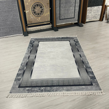 Yeni Yıl Gri Model Bambu Lüks Halı