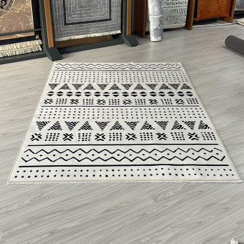 Zara Beyaz Model Bambu Lüks Halı