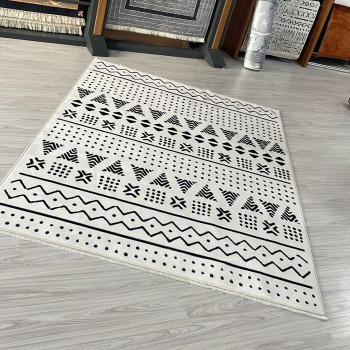 Zara Beyaz Model Bambu Lüks Halı