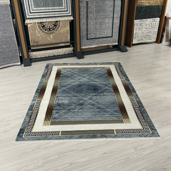 Zen Gri Gold Model Bambu Lüks Halı