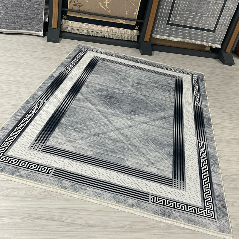 Zen Gri Model Bambu Lüks Halı Zen Gri Model Bambu Lüks Halı