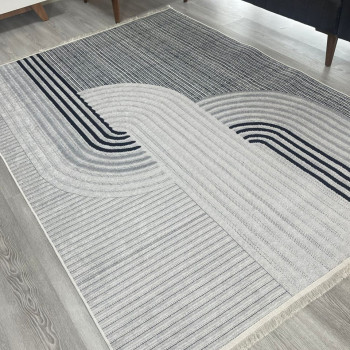 Bukre Gri Model Keçe - Jel(Dot) Taban Halı