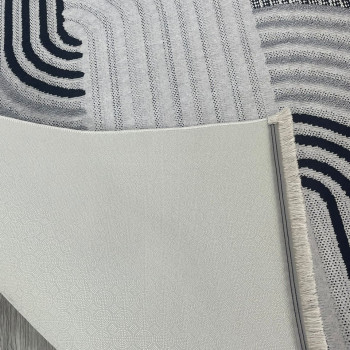 Bukre Gri Model Keçe - Jel(Dot) Taban Halı