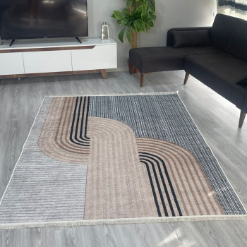 Bukre Vizon Model Keçe - Jel(Dot) Taban Halı