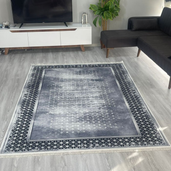 Eda Gri Model Keçe - Jel(Dot) Taban Halı