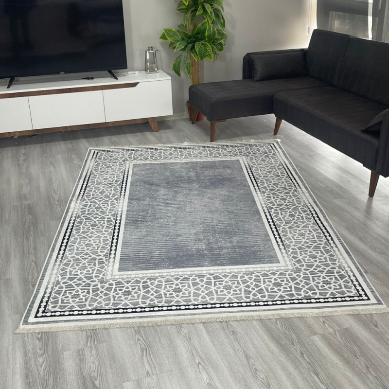 Sıla Gri Model Keçe - Jel(Dot) Taban Halı Sıla Gri Model Keçe - Jel(Dot) Taban Halı