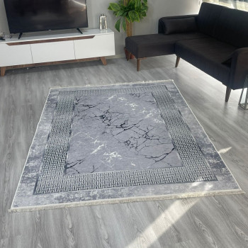 Yeniyıl Gri Mermer Model Keçe - Jel(Dot) Taban Halı