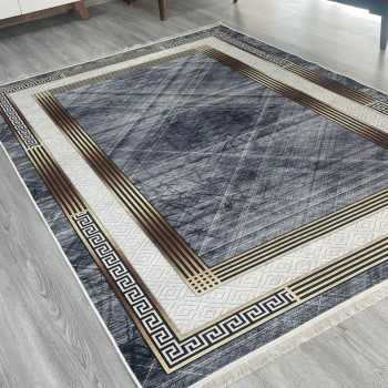 Zen Gri Gold Model Keçe - Jel(Dot) Taban Halı