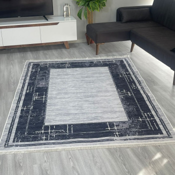 Zirve Gri Model Keçe - Jel(Dot) Taban Halı