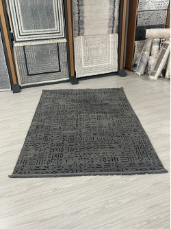 Şönil Kilim Halı Çizgili Desenli Antrasit