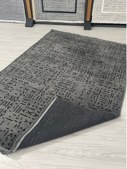 Şönil Kilim Halı Çizgili Desenli Antrasit