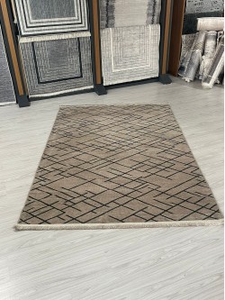 Şönil Kilim Halı Çizgili Vizon