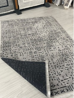 Şönil Kilim Halı Desenli Gri