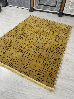 Şönil Kilim Halı Desenli Hardal