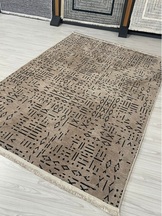 Şönil Kilim Halı Desenli Vizon