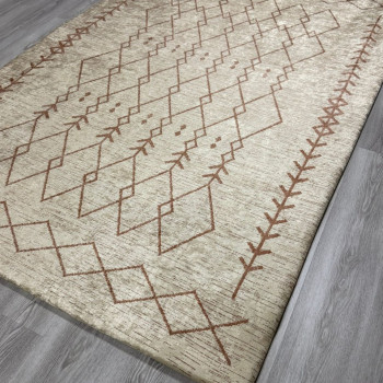 Baklava Desenli Krem Halı Örtüsü