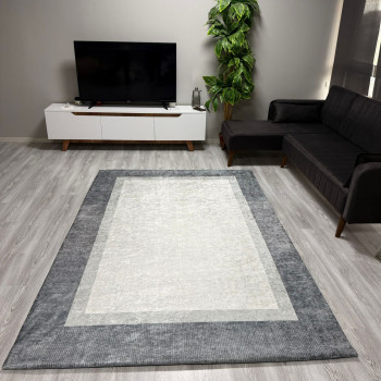 Çerçeve Gri Halı Örtüsü