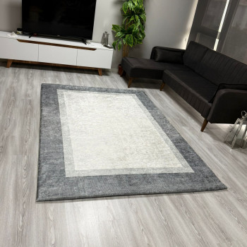 Çerçeve Gri Halı Örtüsü