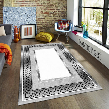 Fandot Gri Deri Taban Halı