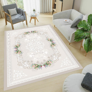 Lalezar Bej Halı Örtüsü