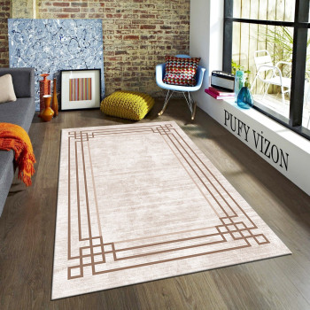 Pufy Vizon Deri Taban Halı