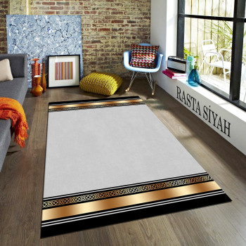 Rasta Siyah Deri Taban Halı