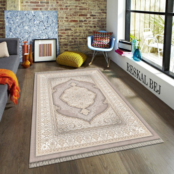 Reskal Bej Deri Taban Halı