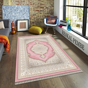 Reskal Pembe Deri Taban Halı