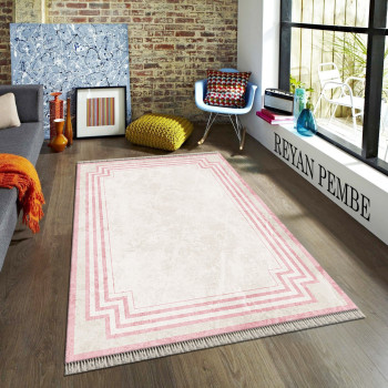 Reyan Pembe Deri Taban Halı