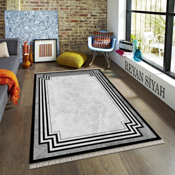 Reyan Siyah Deri Taban Halı