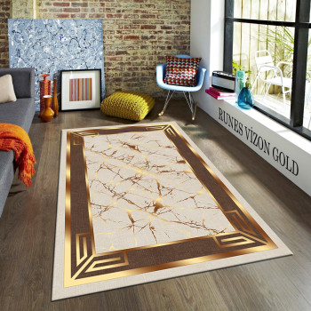 Runes Vizon-Gold Deri Taban Halı
