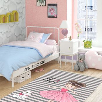 Zen 3112 Gri Deri Taban Halı