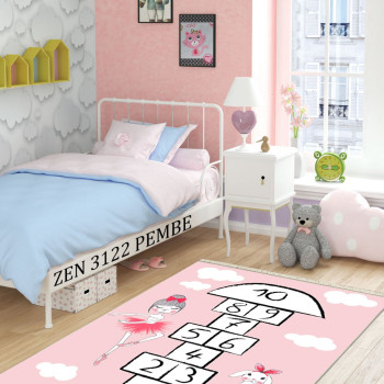 Zen 3122 Pembe Deri Taban Halı