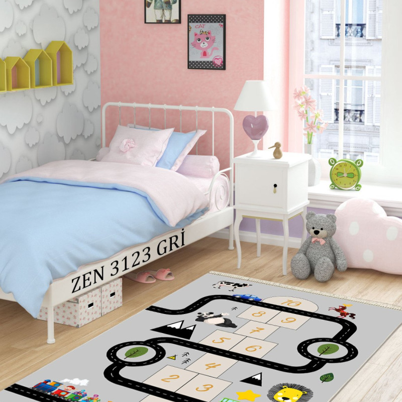 Zen 3123 Gri Deri Taban Halı Zen 3123 Gri Deri Taban Halı